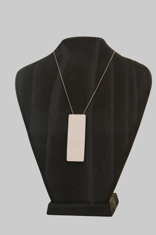 01 colar corrente com pingente metal mirror prata